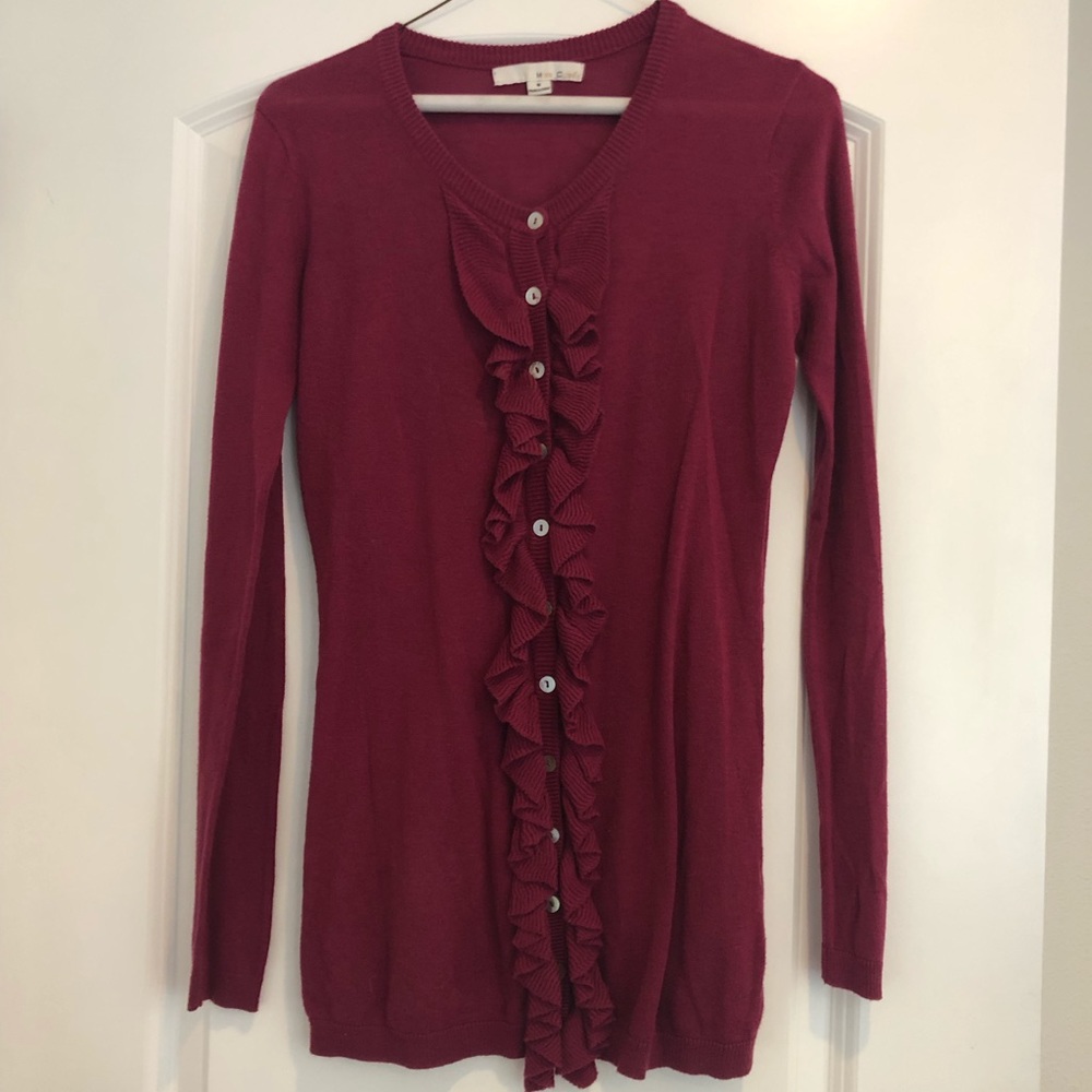 Magenta Ruffle Long Sleeve